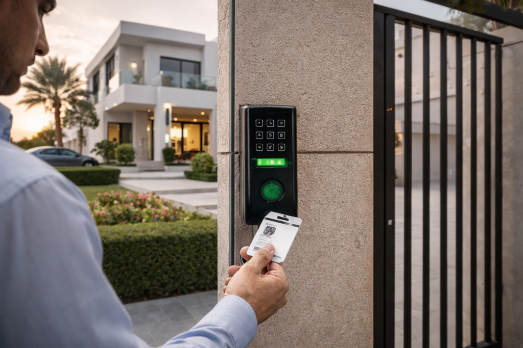 Residential access control systems in Abu Dhabi for villas with secure gated entry