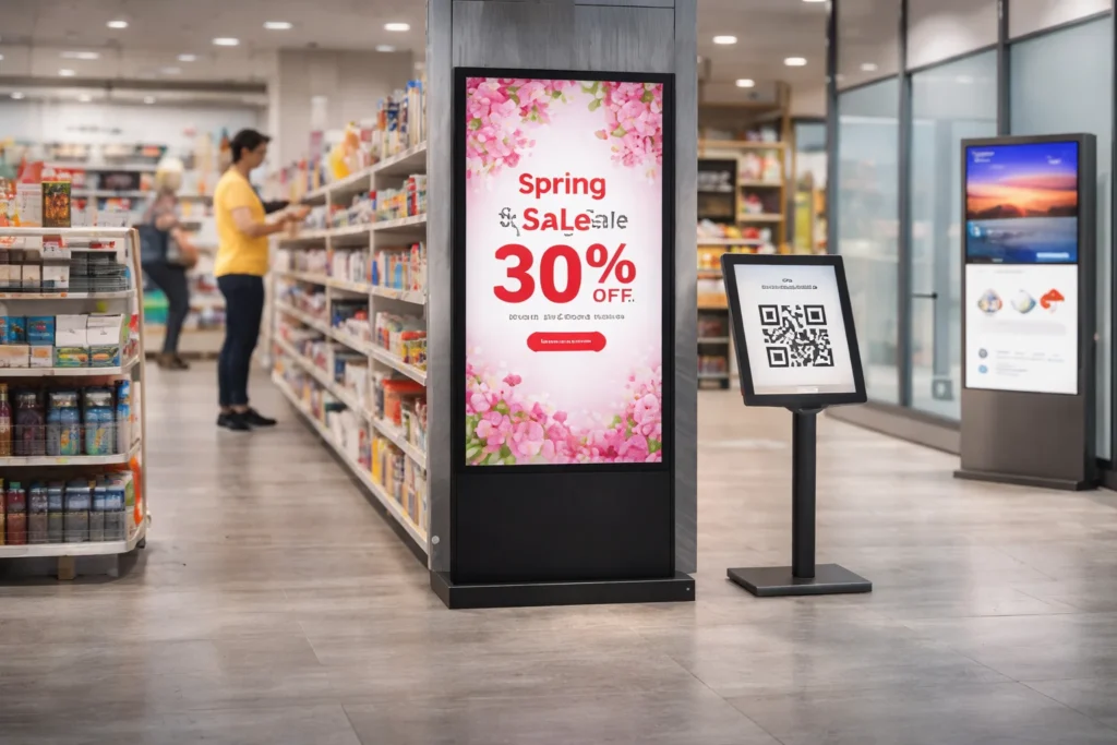 Digital signage and interactive display solutions for retail and commercial spaces by AV companies in Abu Dhabi