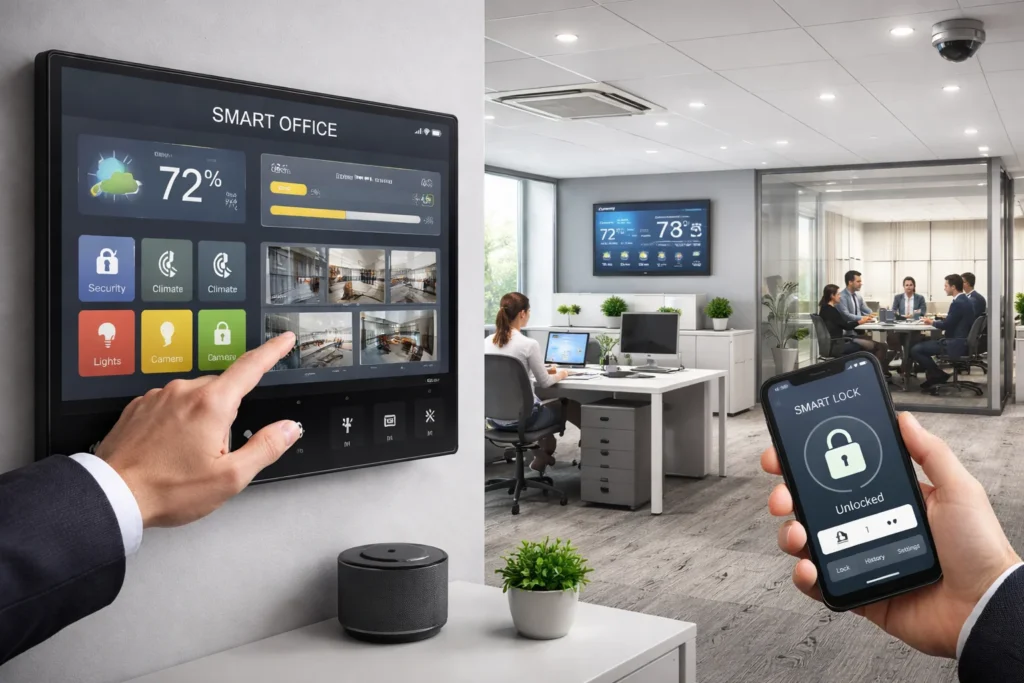 Smart home automation solution for apartments and residential buildings with centralized control, access systems, and video intercom