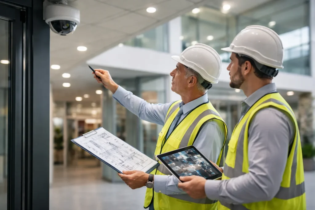 CCTV installation inspection failure in Abu Dhabi commercial building