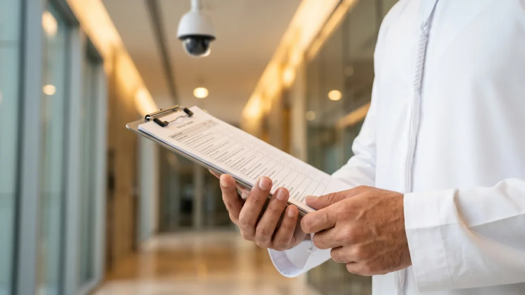 how many CCTV cameras Abu Dhabi ADMCC compliance check